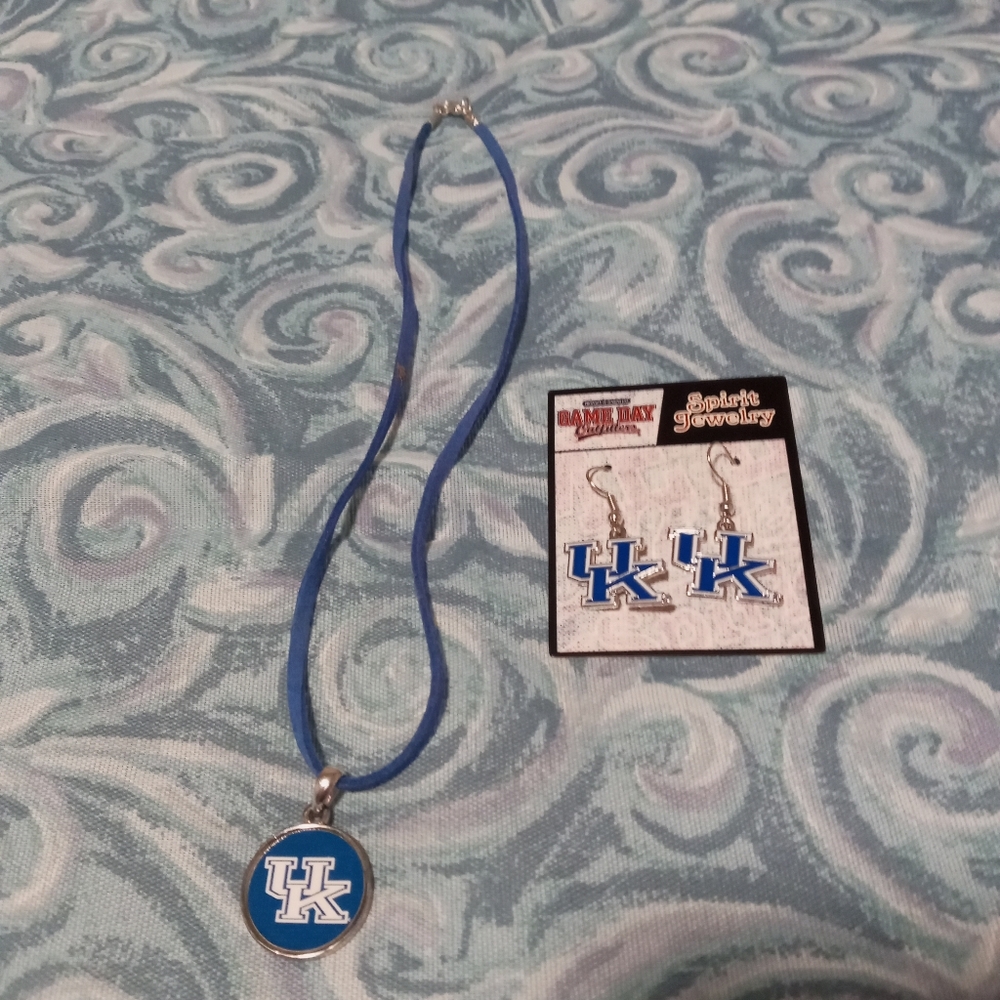 Blue UK Necklace and Earrings Set Wildcat NWT 💙💙💥